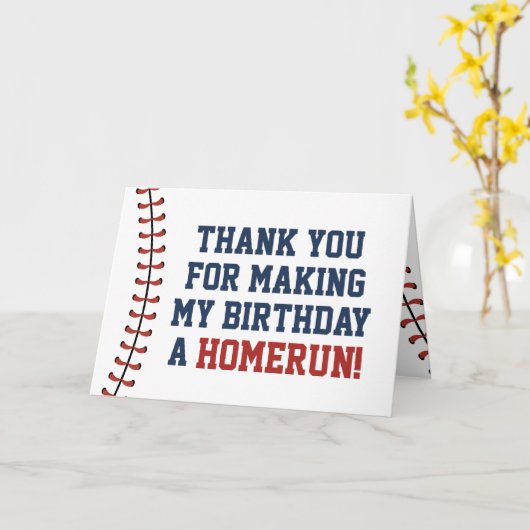 Amerikaanse marine en Rode Baseball Birthday Dank  Kaart (Gele Bloem)