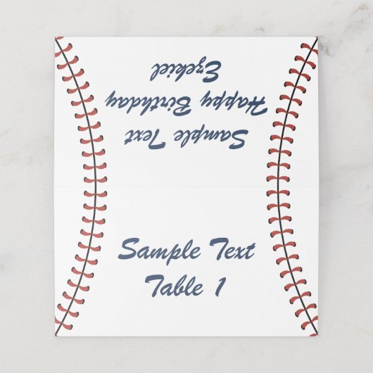 Amerikaanse marine en Rode Baseball Birthday Plaatskaartje (Buitenkant ongevouwen)