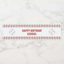  Amerikaanse marine en Rode Baseball Birthday Waterfles Etiket