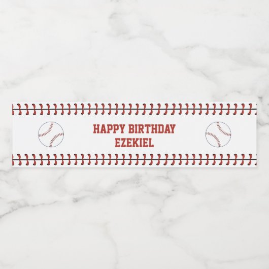  Amerikaanse marine en Rode Baseball Birthday Waterfles Etiket (Enkel label)