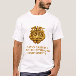 Amerikaanse marine gouden hersenembleem T-shirt