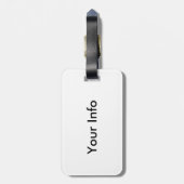 Amerikaanse marine in ruste Bagagelabel met lederr (Achterkant verticaal)