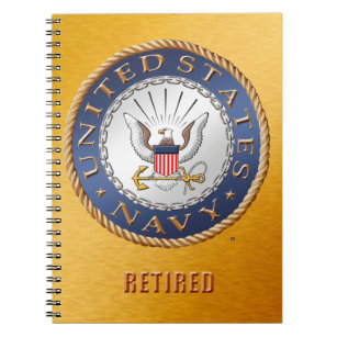 Amerikaanse marine in ruste spiraalfotolaptop notitieboek