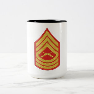 Amerikaanse Marine Korps Gunnery Sergeant Rang Mil Tweekleurige Koffiemok