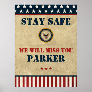 Amerikaanse marine Marine Embleem Afscheidsfee Poster