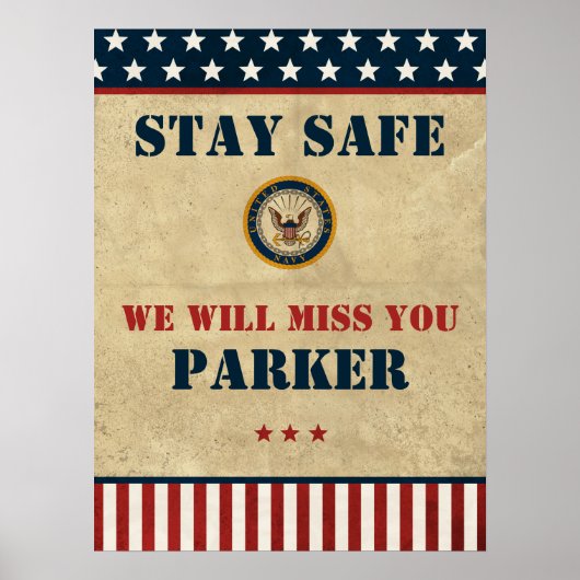 Amerikaanse marine | Marine Embleem | Afscheidsfee Poster (Voorkant)