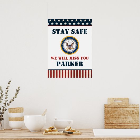 Amerikaanse marine | Marine Embleem | Afscheidsfee Poster (Keuken)