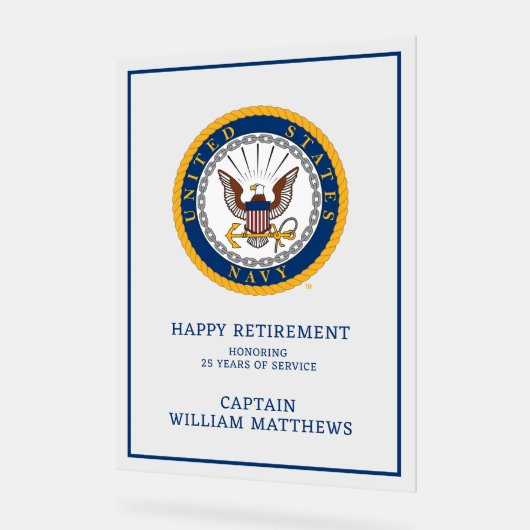 Amerikaanse marine | Marine Embleem | Gefeliciteer Acryl Bord (Hoek)