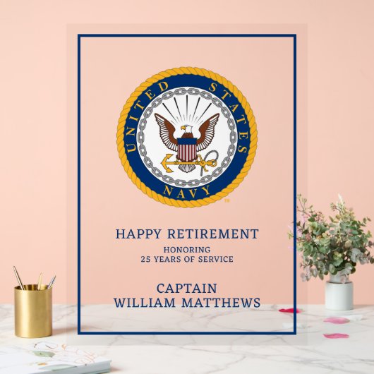 Amerikaanse marine | Marine Embleem | Gefeliciteer Acryl Bord (Huwelijk)