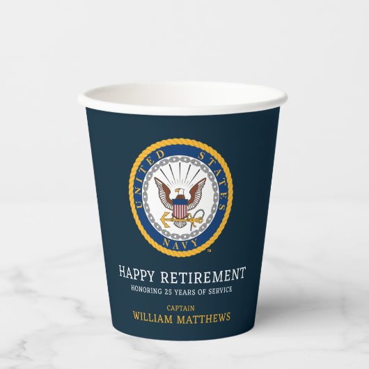 Amerikaanse marine | Marine Embleem | Gefeliciteer Papieren Bekers (Voorkant)
