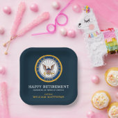 Amerikaanse marine | Marine Embleem | Gefeliciteer Papieren Bordje (Feest)