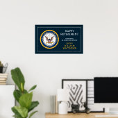 Amerikaanse marine | Marine Embleem | Gefeliciteer Poster (Thuiskantoor)