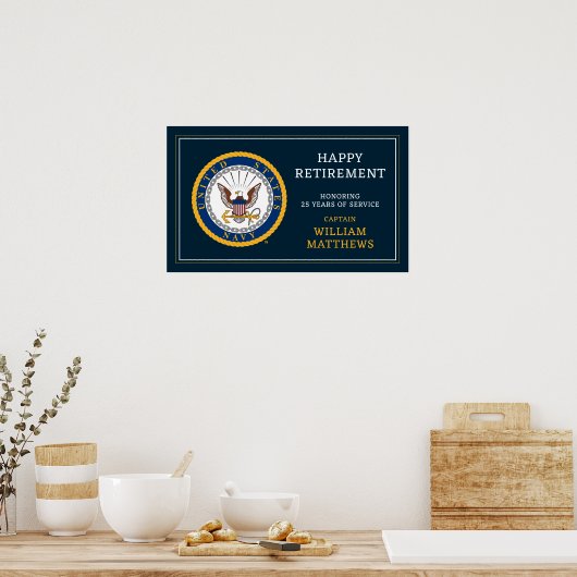 Amerikaanse marine | Marine Embleem | Gefeliciteer Poster (Keuken)