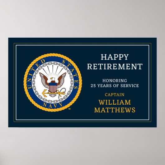 Amerikaanse marine | Marine Embleem | Gefeliciteer Poster (Voorkant)