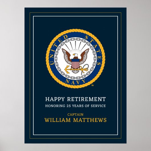 Amerikaanse marine | Marine Embleem | Gefeliciteer Poster (Voorkant)