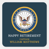 Amerikaanse marine | Marine Embleem | Gefeliciteer Vierkante Sticker (Voorkant)