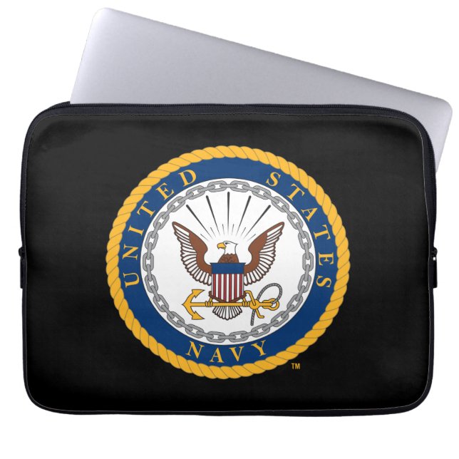 Amerikaanse marine | Navy Emblem Laptop Sleeve (Voorkant)