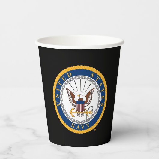 Amerikaanse marine | Navy Emblem Papieren Bekers (Achterkant)