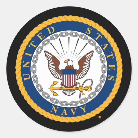 Amerikaanse marine | Navy Emblem Ronde Sticker (Voorkant)