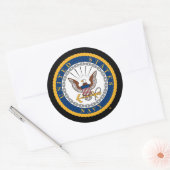 Amerikaanse marine | Navy Emblem Ronde Sticker (Envelop)