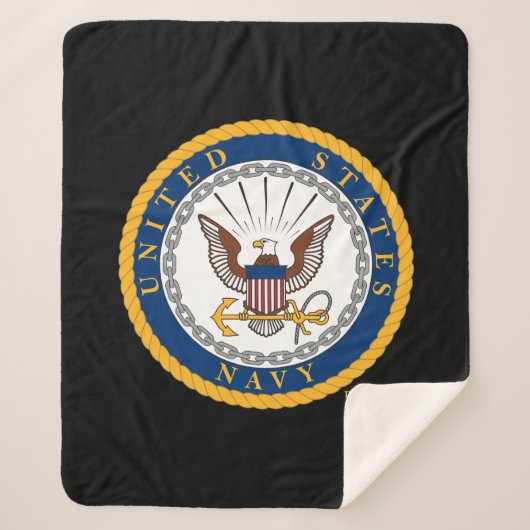 Amerikaanse marine | Navy Emblem Sherpa Deken (Voorkant)