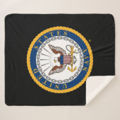 Amerikaanse marine | Navy Emblem Sherpa Deken (Voorkant (horizontaal))