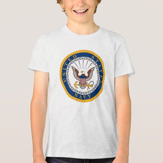 Amerikaanse marine | Navy Emblem Tri-Blend Shirt (Voorkant)
