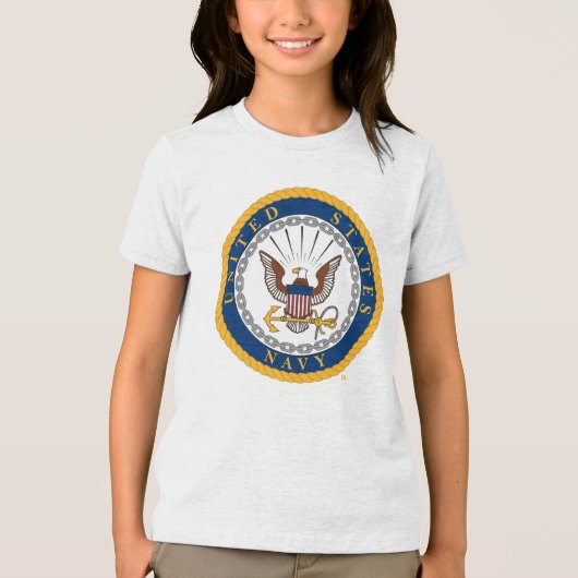 Amerikaanse marine | Navy Emblem Tri-Blend Shirt (Voorkant)