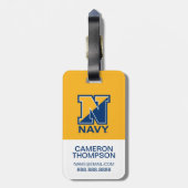 Amerikaanse marine | Navy Initiaal N Bagagelabel (Achterkant verticaal)