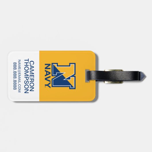 Amerikaanse marine | Navy Initiaal N Bagagelabel (Achterkant horizontaal)