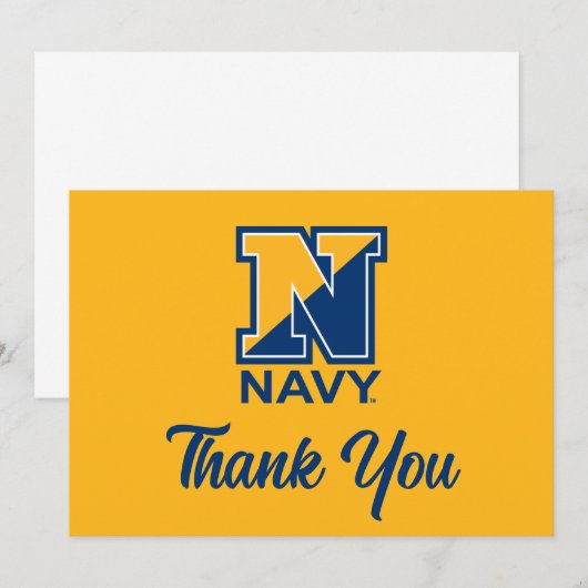 Amerikaanse marine | Navy Initiaal N Bedankkaart (Voorkant / Achterkant)