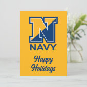 Amerikaanse marine | Navy Initiaal N Feestdagenkaart (Staand voorkant)