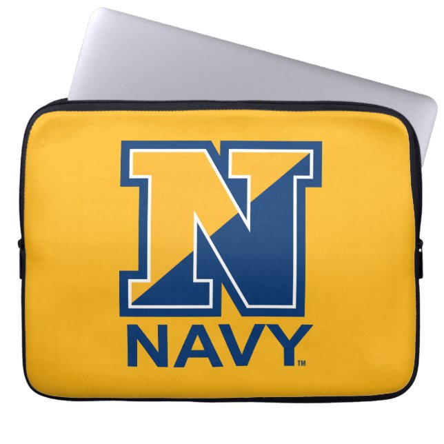 Amerikaanse marine | Navy Initiaal N Laptop Sleeve (Voorkant)