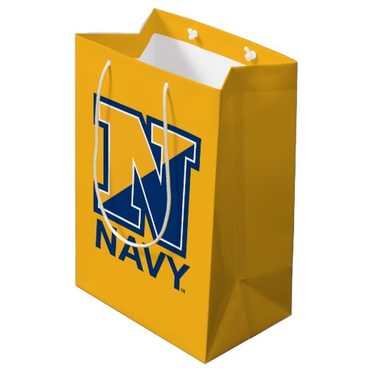Amerikaanse marine | Navy Initiaal N Medium Cadeauzakje (Achterkant Gekanteld)