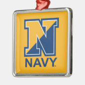 Amerikaanse marine | Navy Initiaal N Metalen Ornament (Links)