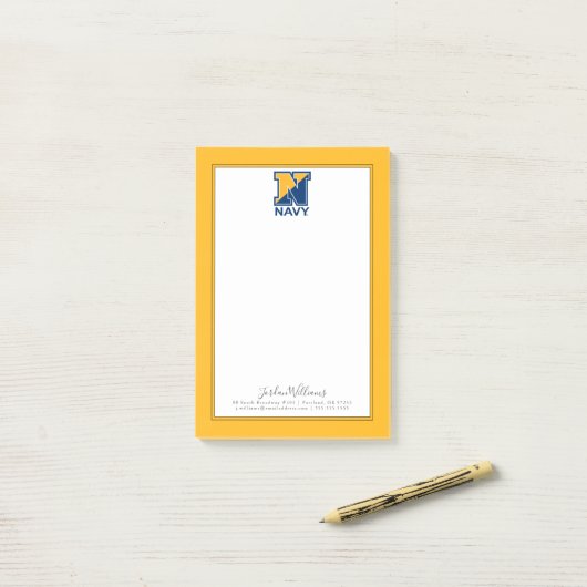 Amerikaanse marine | Navy Initiaal N Post-it® Notes (Op bureau)