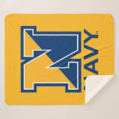 Amerikaanse marine | Navy Initiaal N Sherpa Deken (Voorkant (horizontaal))