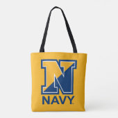 Amerikaanse marine | Navy Initiaal N Tote Bag (Achterkant)