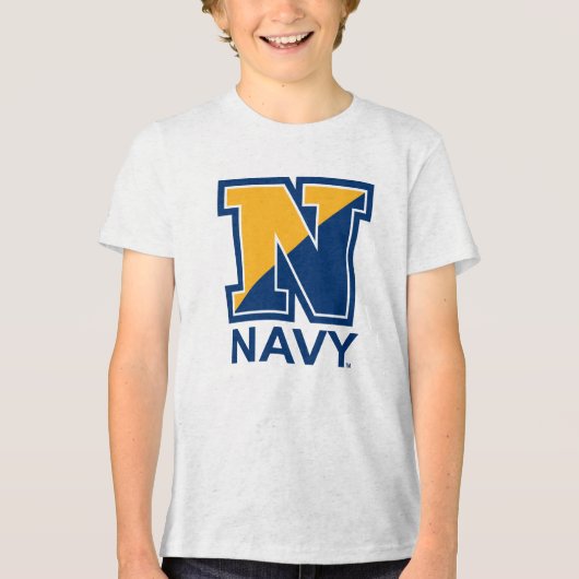 Amerikaanse marine | Navy Initiaal N Tri-Blend Shirt (Voorkant)