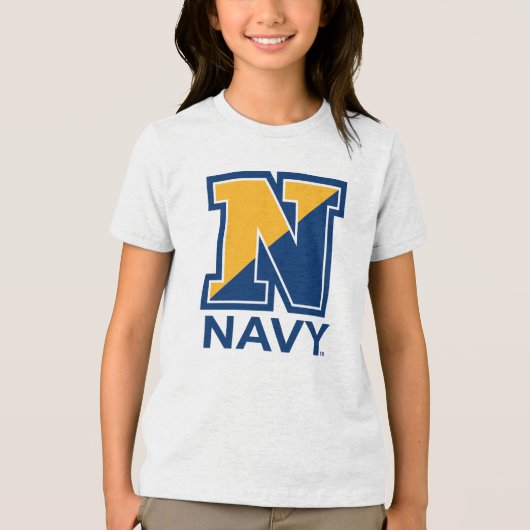 Amerikaanse marine | Navy Initiaal N Tri-Blend Shirt (Voorkant)