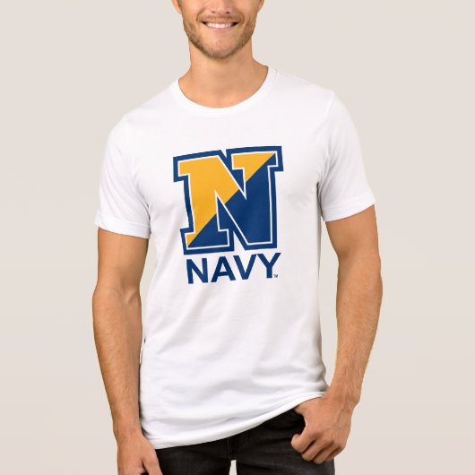 Amerikaanse marine | Navy Initiaal N Tri-Blend Shirt (Voorkant)
