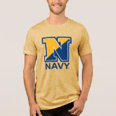 Amerikaanse marine | Navy Initiaal N Tri-Blend Shirt (Voorkant)