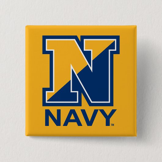 Amerikaanse marine | Navy Initiaal N Vierkante Button 5,1 Cm (Voorkant)