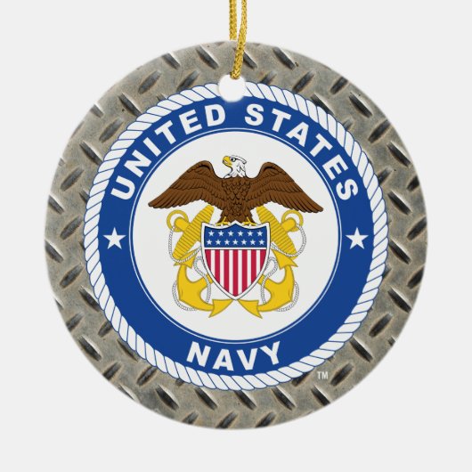 Amerikaanse marine | Officiële kosten Keramisch Ornament (Voorkant)