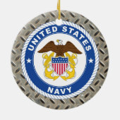 Amerikaanse marine | Officiële kosten Keramisch Ornament (Achterkant)