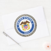 Amerikaanse marine | Officiële kosten Ronde Sticker (Envelop)