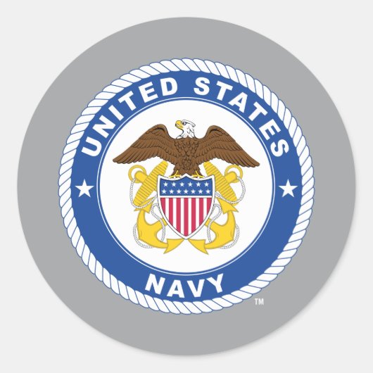 Amerikaanse marine | Officiële kosten Ronde Sticker (Voorkant)