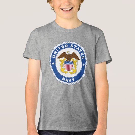 Amerikaanse marine | Officiële kosten Tri-Blend Shirt (Voorkant)