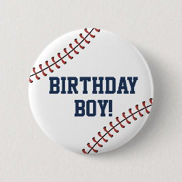 Amerikaanse marine & Red Baseball Birthday Boy/Gir Ronde Button 5,7 Cm