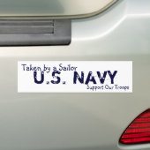 Amerikaanse marine, steun onze troepen, genomen do bumpersticker (Op auto)